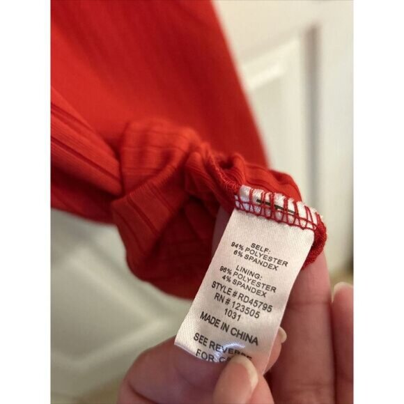 NWT Heart & Hips Sexy Red Rib Knit Mini Dress Spaghetti Straps Womens L - Picture 7 of 7